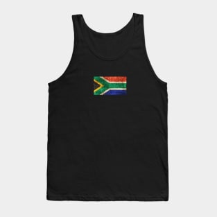 Vintage Aged and Scratched South African Flag Tank Top